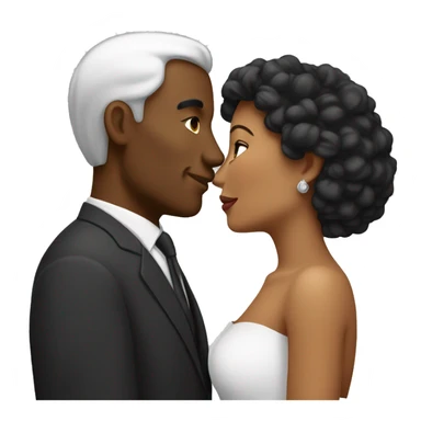 beso pareja mujer negra y hombre blanco sticker