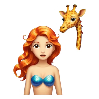 a mermaid with the face of girraf sticker