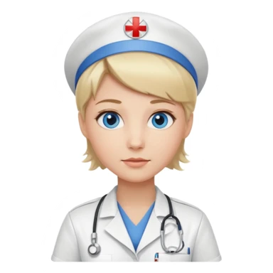 Nurse blue eyes short blond sticker