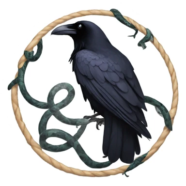 A raven with snakes coiling around it sticker