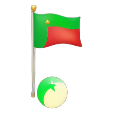Red and green flag with moon and star in middle sticker