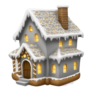 light grey and gold and black gingerbread house sticker