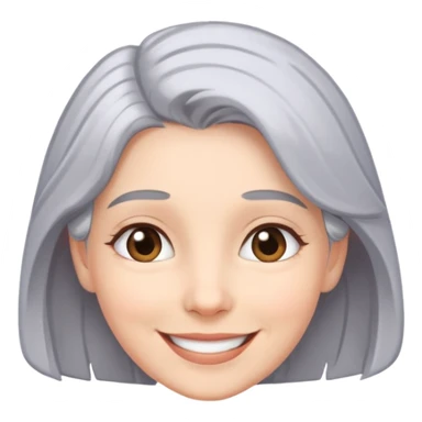 smiling girl with grey hair sticker