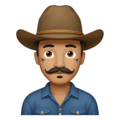 mustached cowboys with tattoos  sticker