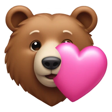 Pink heart with bear in front sticker