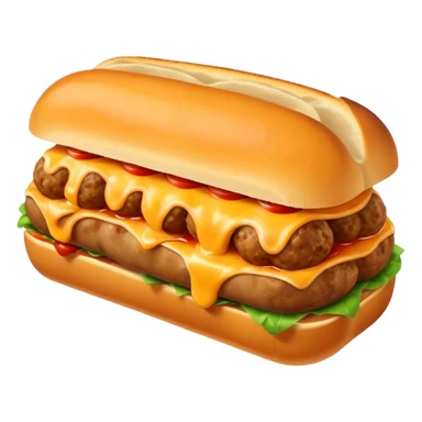 a meatball sub sandwich with melted cheese sticker