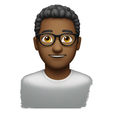 round black glasses sticker