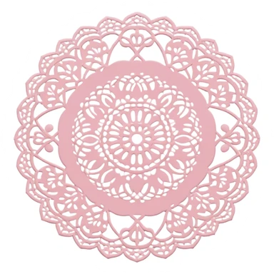Romantic pastel pink lace doily sticker