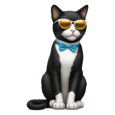 Tuxedo cat with sunglasses sticker