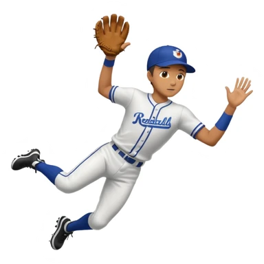 baseball player diving to catch the ball sticker