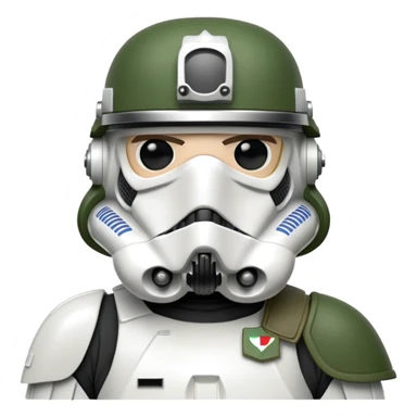 Stormtrooper wearing green barete sticker