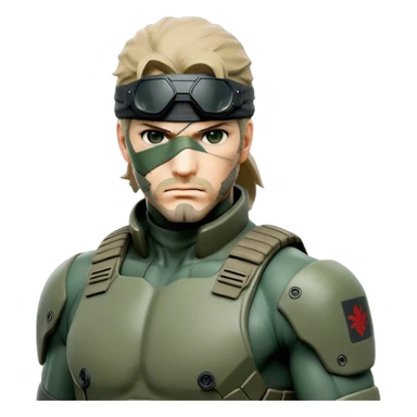 Cinematic Realistic Metal Gear Solid Snake Soldier Portrait, captured in a dynamic, battle-ready stance, muscles defined beneath intricately detailed combat gear in consistent muted greens, browns, and blacks. His determined eyes and rugged features, rendered with dramatic natural lighting and high shine, exude raw, unyielding power, epitomizing the fierce, relentless spirit of a covert operative in the midst of action. sticker