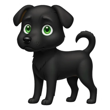  black dog green eye sticker