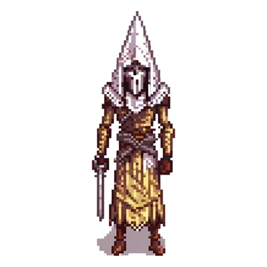 Silent Hill character emote for Twitch, pixel art style, Pyramid Head with a menacing pose sticker