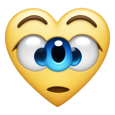 Heart eyes emoji with blue heart eyes sticker