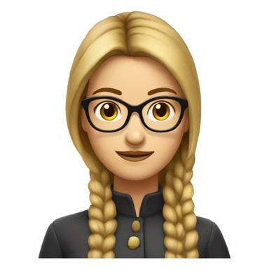 Femme jeune cheveux châtain lisse long lunette sticker