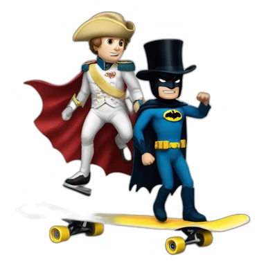 Napoleon with batman doing skateboard sticker