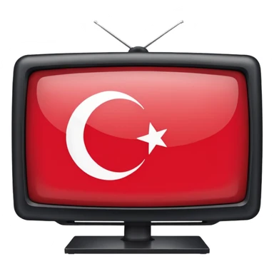 TV screen with the Turkish flag inside sticker