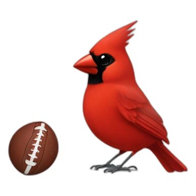 Cardinal with a football sticker
