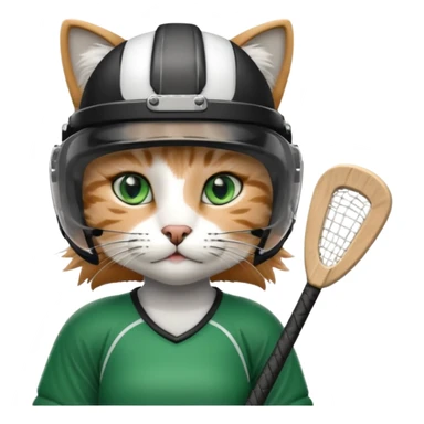 female cat hockey player with hockey stick sticker