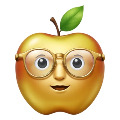 golden apple with glasses sticker