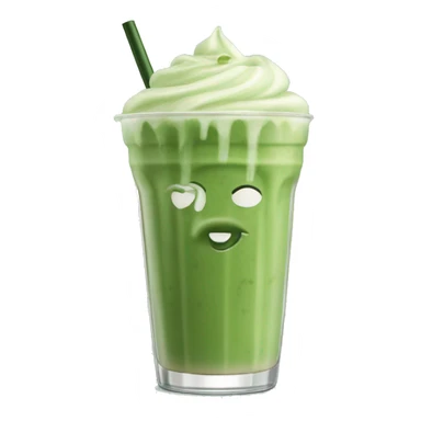 Iced matcha latte with no whipped topping in glass sticker