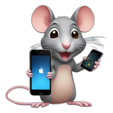 rat with an iphone sticker
