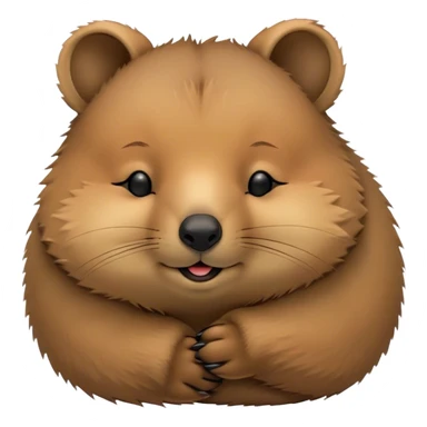 Meme-Worthy Cute Sleeping Quokka Portrait Emoji, Head resting peacefully with a contented smile, showcasing a delightfully compact build and a luxuriously soft brown fur, eyes shut in a serene, restful nap, Simplified yet hilariously adorable features, highly detailed, glowing with a soft, drowsy light, high shine, relaxed and utterly lovable, stylized with an air of playful laziness, bright and heartwarming, soft glowing outline, capturing the essence of a comically sleepy quokka, so meme‐worthy it feels like it could instantly become the next viral sensation of adorable slumber! sticker