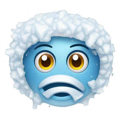 Freeze/Cold Emoji  Like smily emoji with big eyes, Ice from eyes and ear muffs sticker