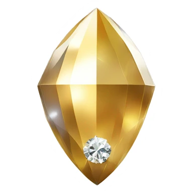 a Diamond Acorn, sparkling cut diamond, with stem of gold sticker