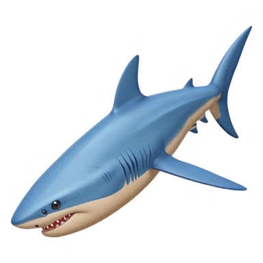 blue shark, with elongated side fins that create legs. On his three feet, he wears blue Nike shoes sticker