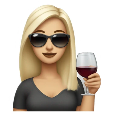 White girl wearing sunglasses holding a glass of wine  sticker