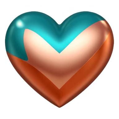 A teal, burnt orang, and rose gold heart, please.  sticker