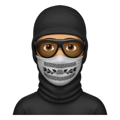 man in balaclava and black sunglasses sticker