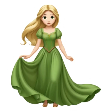 Rapuncel in green dress sticker