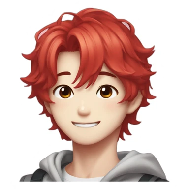 Stray Kids Hyunjin red hair sticker