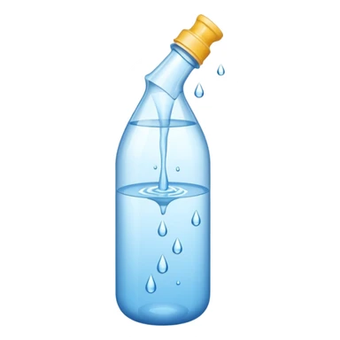 bottle spilling water sticker