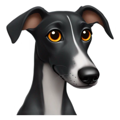 black baby greyhound with orange eyes sticker