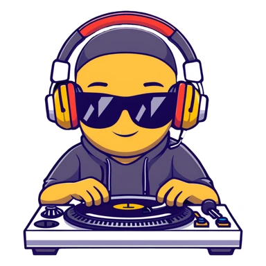DJ mixing music sticker