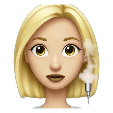 blonde girl with vape addiction and eyelashes falling out sticker