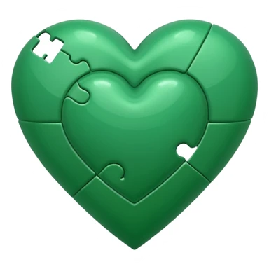 green heart with a puzzle pattern sticker