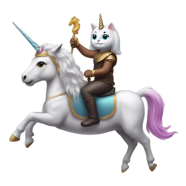 Kitty riding a unicorn sticker