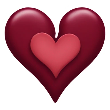 Two burgundy hearts sticker