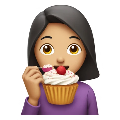 Someone eating a cupcake  sticker