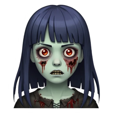 Uma zumbi com franja é uma pegada mais gothc sticker