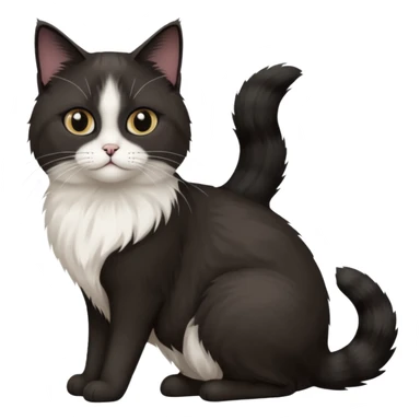 2 chats noirs et blancs qui se ressemblent, même taille et même couleur, l'une poil court l'autre poil ragdoll sticker