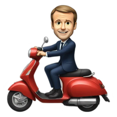 emmanuel macron on scooter sticker