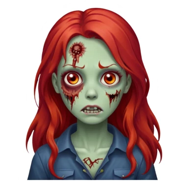 garota zumbi com o cabelo vermelho longo  sticker