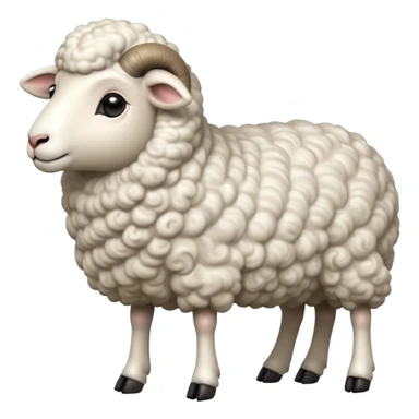 cinematic-[sheep]-realistic-full-body-standing-emoji,-tail-flicking-lazily,-head-tilted-dramatically,-curly-[white]-fur,-simplified-yet-realistic-focused-features,-highly-detailed,-glowing-with-an-almost-sarcastic-glow sticker