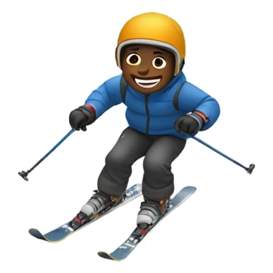 Little boy skiing down the mountain sticker